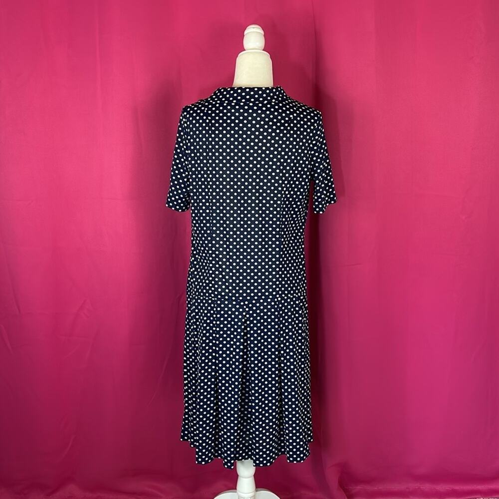 Vintage 60s Shelton Stroller drop waist polka dot midi dress, 16 1/2 - Picture 3 of 8